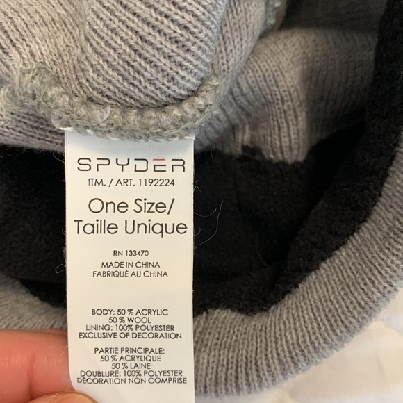 𝅺SPYDER wool blend toque beanie grey - Picture 4 of 5